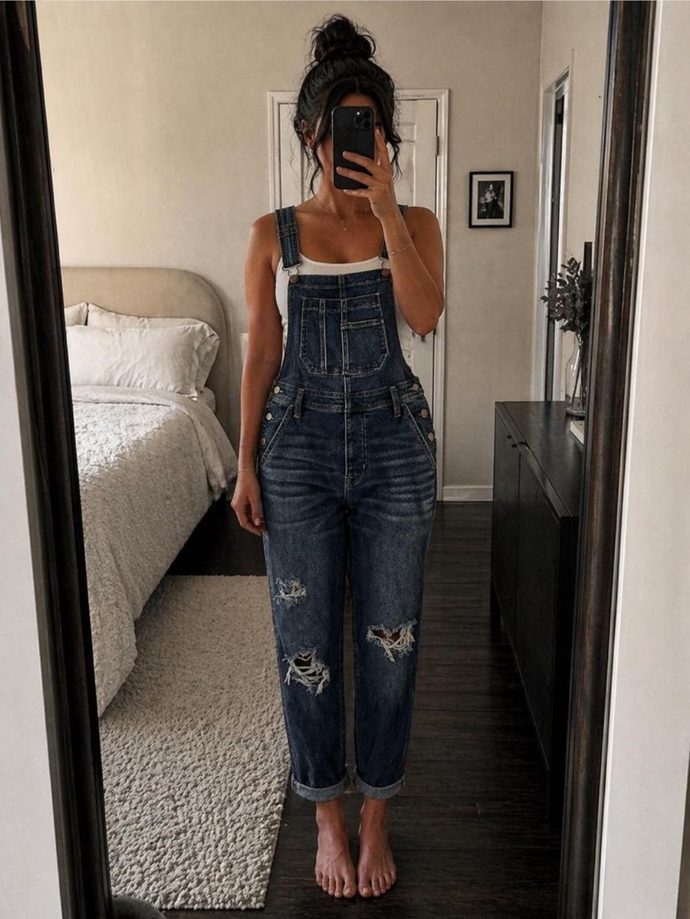 American Eagle Outfitters Dark Blue Denim Tomgirl Overalls